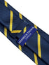 navy dark blue with yellow gold striped tie